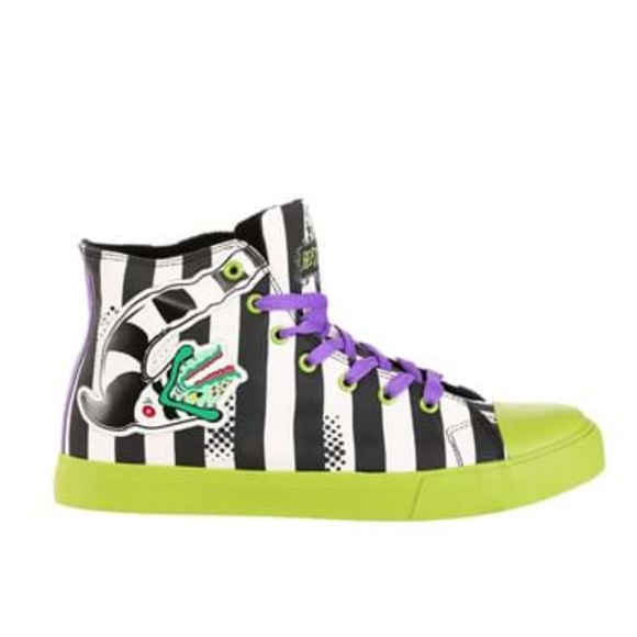 BEETLEJUICE sneakers shoes black and white sandworm striped stripe Tim Burton - Picture 2 of 16